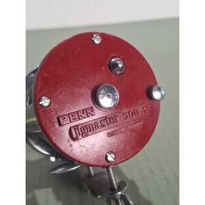 Penn Jigmaster 500 S Conventional Reel Red Made in USA Vintage Fishing